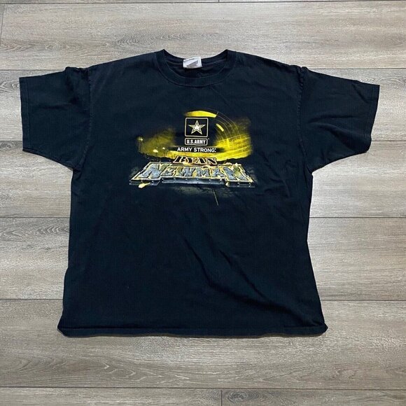 Vtg Nascar US Army Black Shirt Size XXL Ryan Newman Stewart Racing Double Sided - Picture 1 of 5